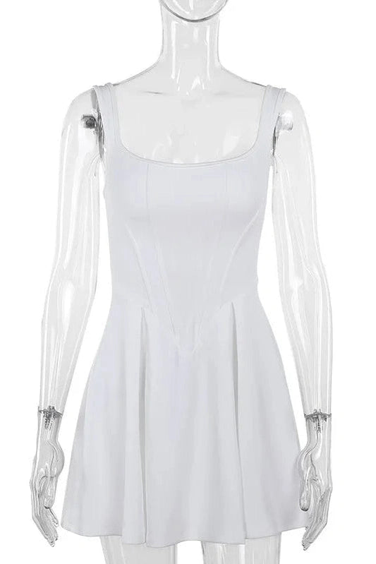 Elegant Square Neck Mini Dress