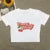 Short-sleeved T-shirt Women Summer cherry letter print short-sleeved top Spice Girls wearing crop short slim-fit street style
