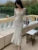 Sexy Lace Kintted Dresses for Women Flare Sleeves Square Collar Bodycon Mermaid Elegant Slim Autumn Fashion Vestidos Mujer New