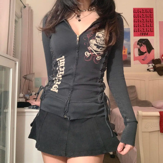 Vintage Bandage Detail Long Sleeve Jacket