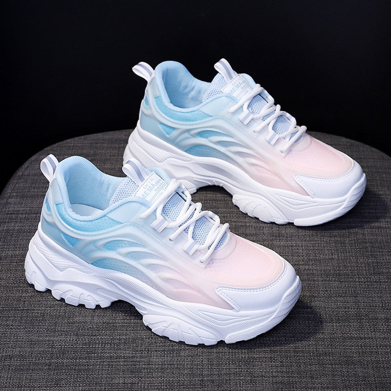 Women's Classic Ombre Style Lace Up Sneakers for Women | Ideal for All Seasons
