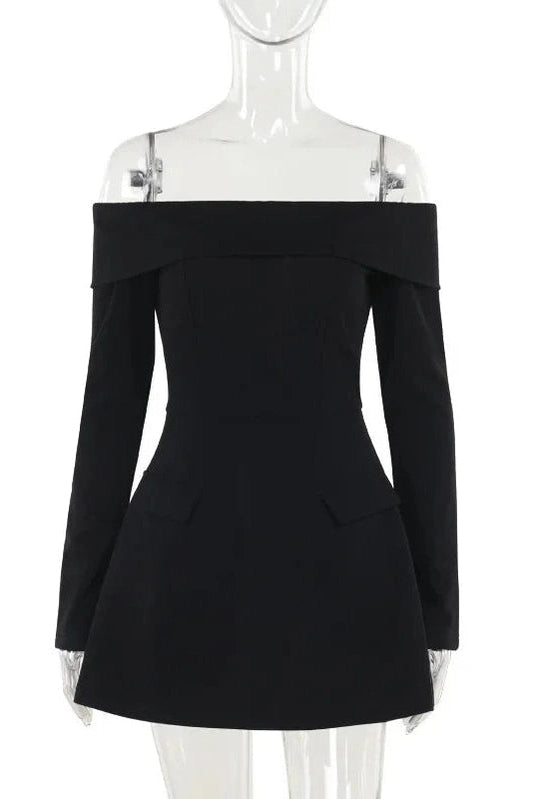Off-Shoulder A-Line Mini Dress