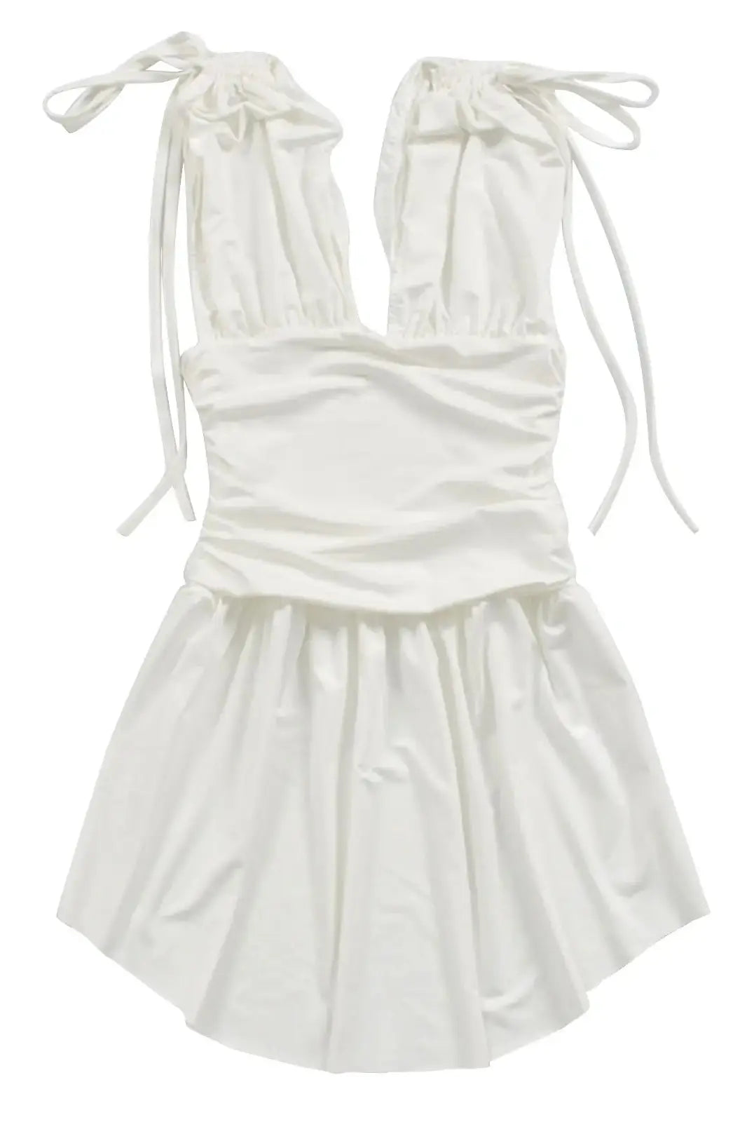 Sleeveless Mini Dress with Irregular Tie-Up Detail