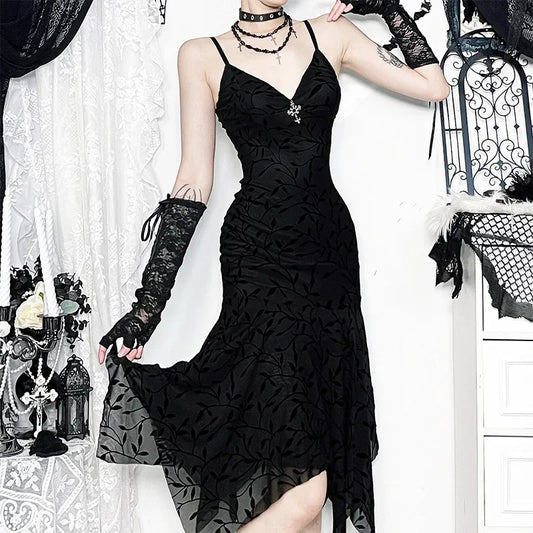 Vintage Bodycon Straps Midi Dress