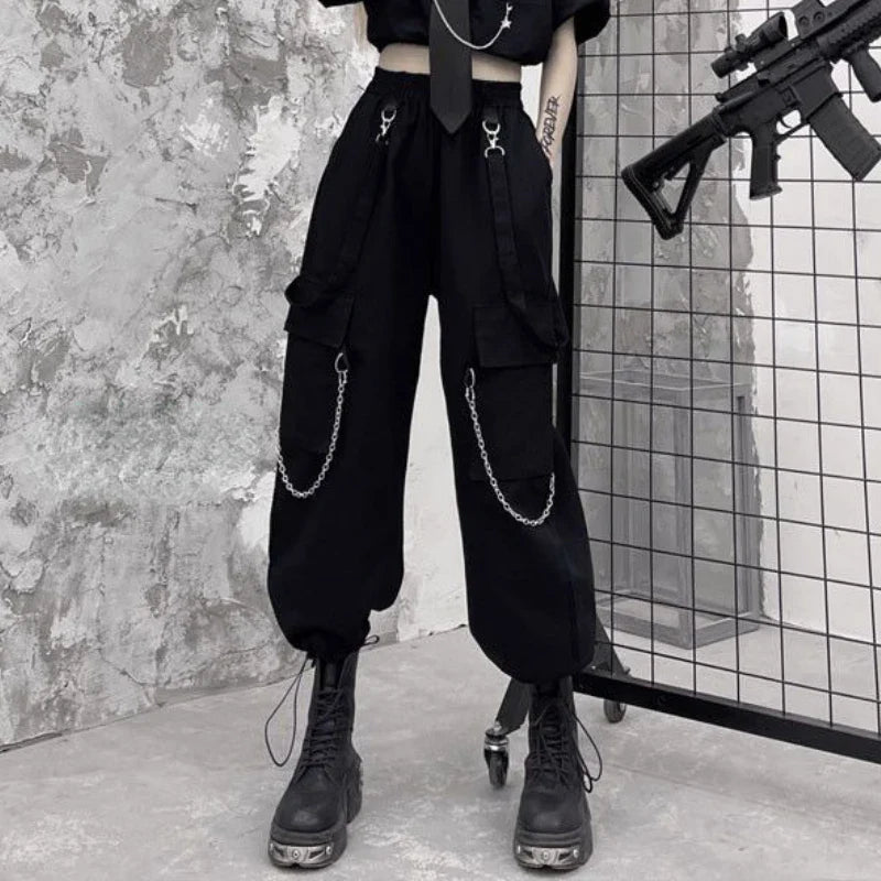 Black High Waist Loose Pants