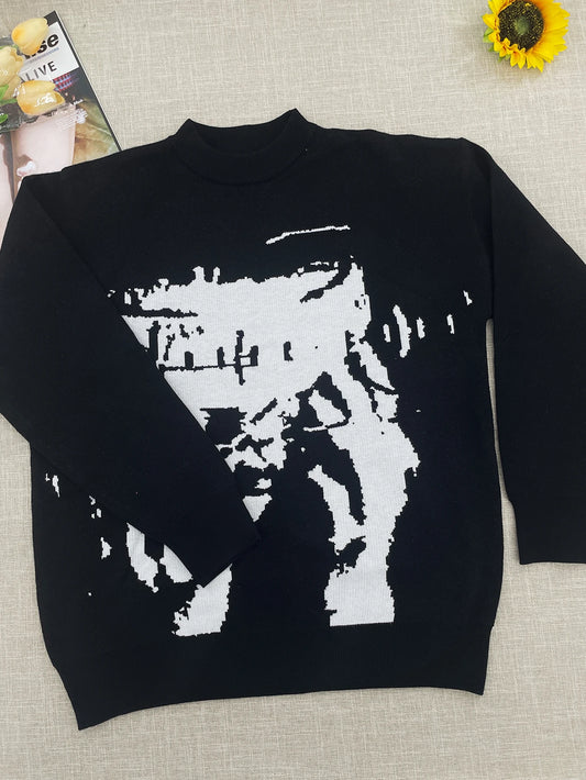 temperament commuter style pullover sweater for women’s autumn and winter new loose all-match crew-neck knitwear
