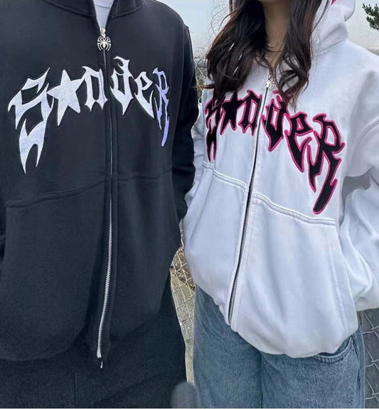 Y2K European Halloween Personalized Women’s Hoodies and Hoodies Couples Large Spider Woman