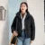 Cotton Clothing Women Stand Collar Loose New Winter Texture Rhombus Cotton Coat Fashion Casual
