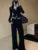 Autumn Casual Two-piece Pants Set Women Long Sleeves V-neck Single Breasted Top Wide Leg Pants Korean Fashion Outfits New