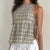 Plaid Solid Color Cut Out Side Tie Up Vest Fairycore Vintage Y2K Milkmaid Camis Women Casual Loose Sleeveless Crop Top Holiday