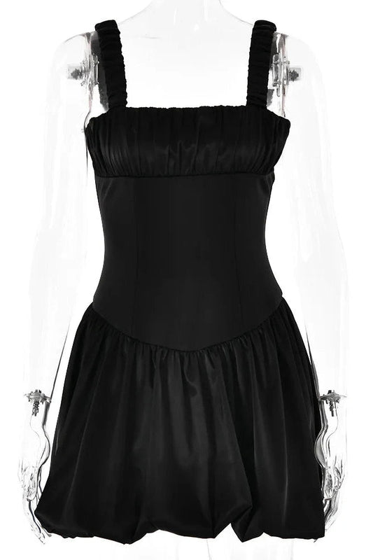 Sleeveless Pleated Zipper Mini Dress