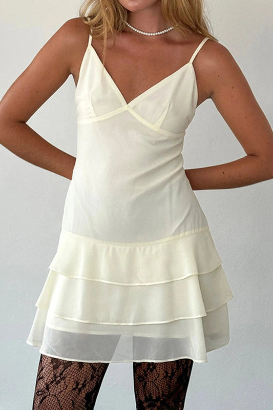Sleek Sleeveless V-Neck Backless Mini Dress