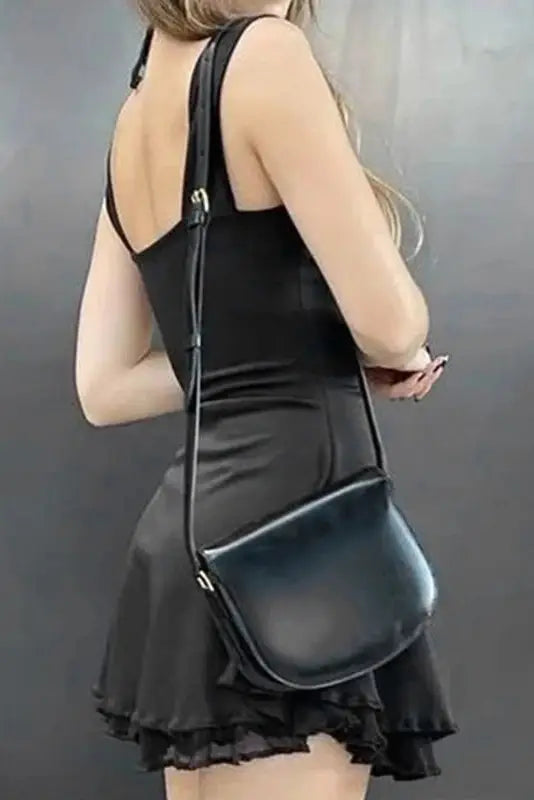 Sleeveless A-Line Mini Dress with Double Layered Design