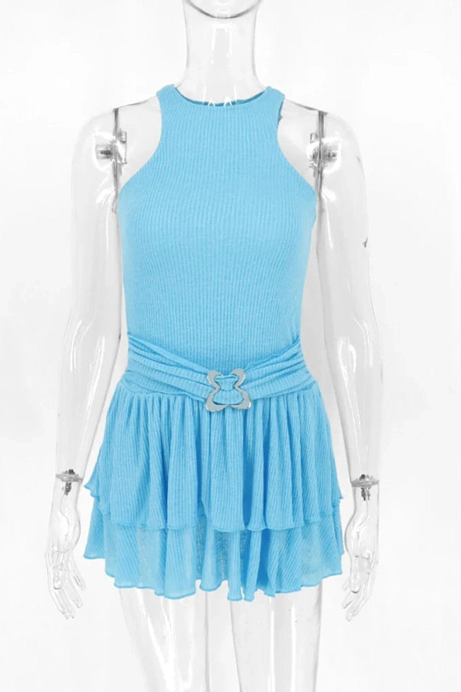 Sleek Sleeveless High Waist Mini Dress