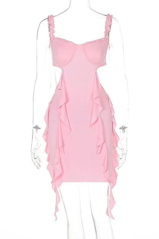 Spaghetti Strap Backless Mini Dress