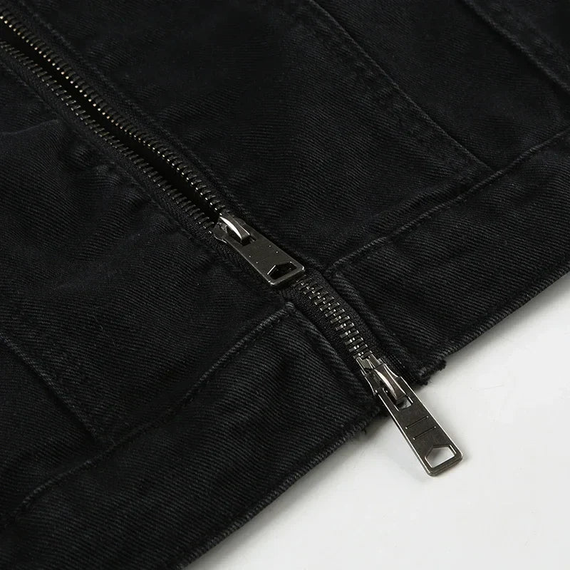 Vintage Cargo Style Denim Jacket