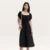 Dress Women Gentle And Elegant Summer New French-Style Square Collar Waist Cinched Mid-Length Fresh