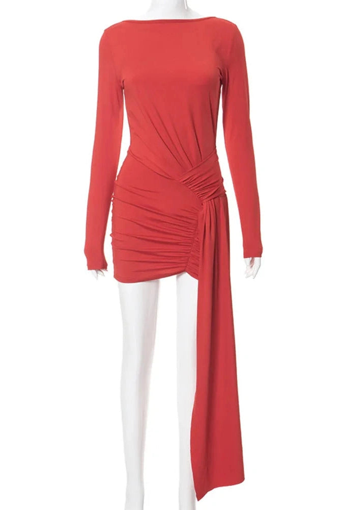 Lace-Up Backless Bodycon Mini Dress