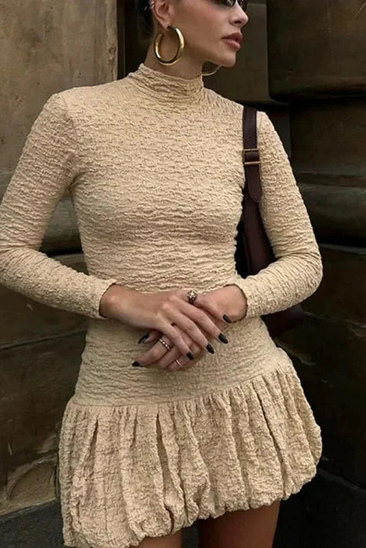 Elegant Long Sleeve Mini Dress