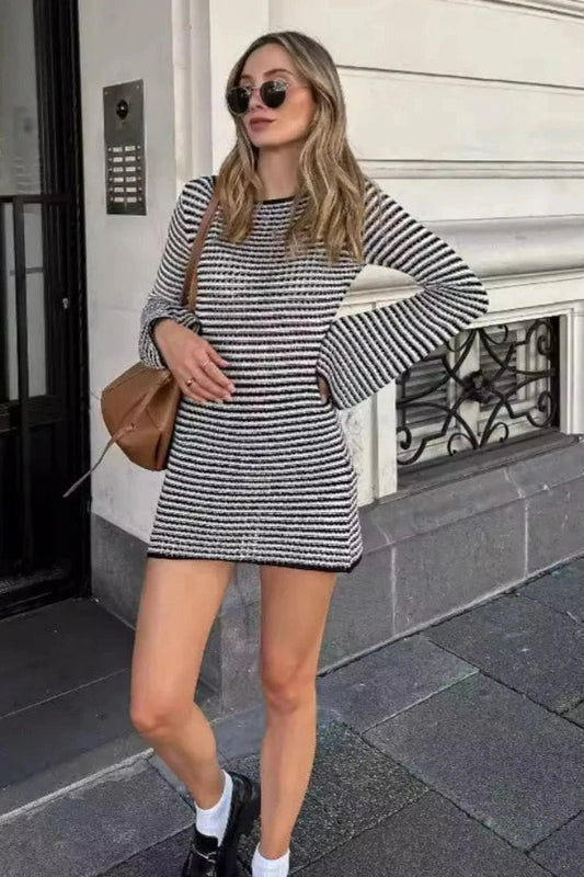 Long Sleejsons Slim Fit Mini Dress