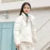 Cotton Clothing Women Loose Stand Collar Simple Casual Temperament Winter Gentle Waterproof Rhombus Versatile Thick Coat