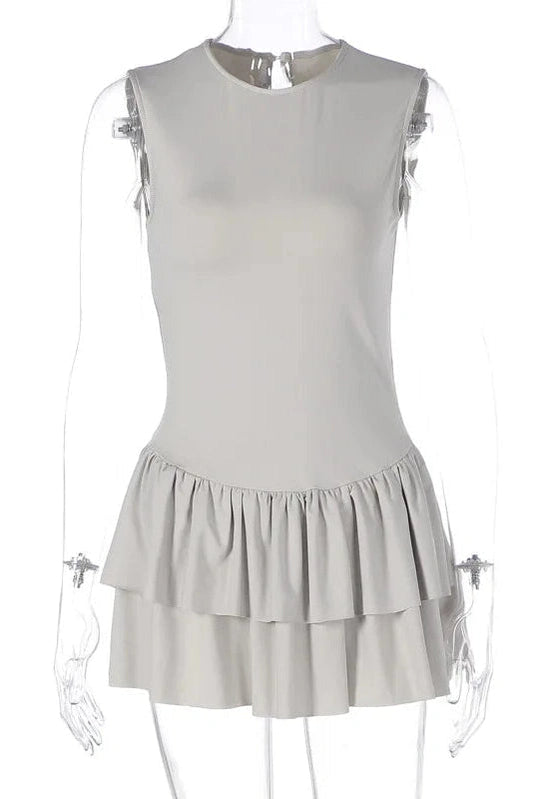 Sleeveless Patchwork Mini Dress