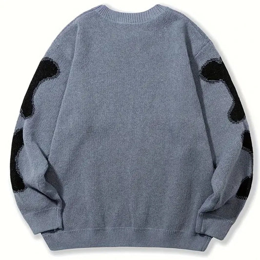 Europe and the United States street hip-hop sweater street loose skull knit long-sleeved sweater