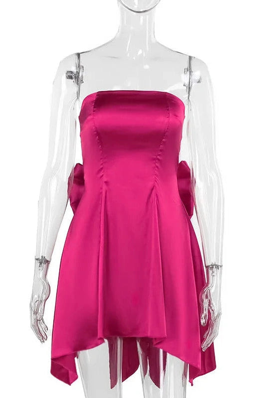 Strapless Zipper Mini Dress
