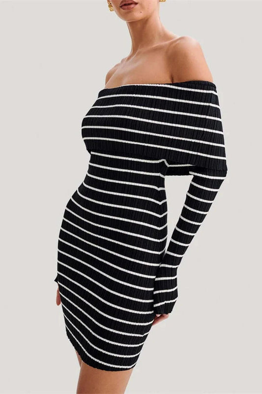 Strapless Long Sleeves Backless Mini Dress