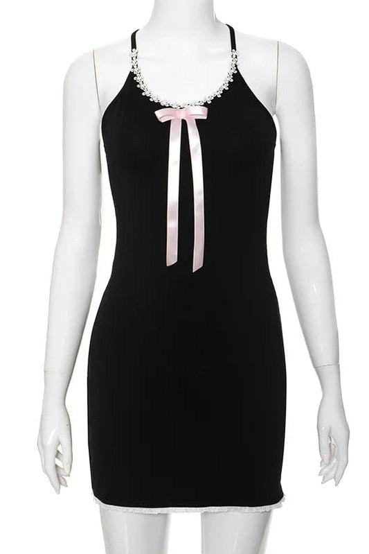 Lace Backless Bodycon Mini Dress