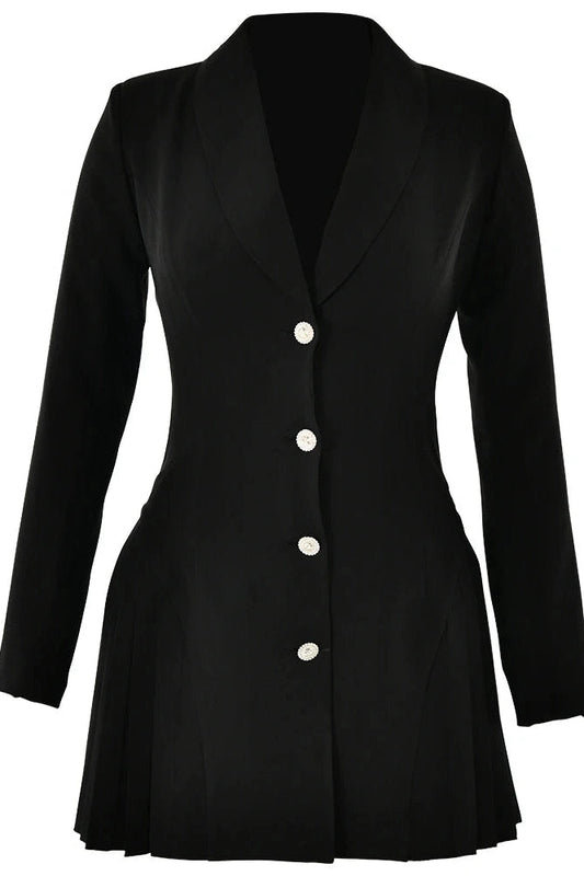Slim Bodycon Pleated Mini Dress with Long Sleeves