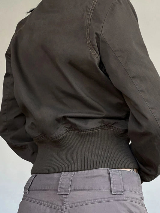 Chic Punk Zipper Long Sleeve Jackets Women Slim Solid s New Trendy Streetwear Clothes Binding Waist Coat