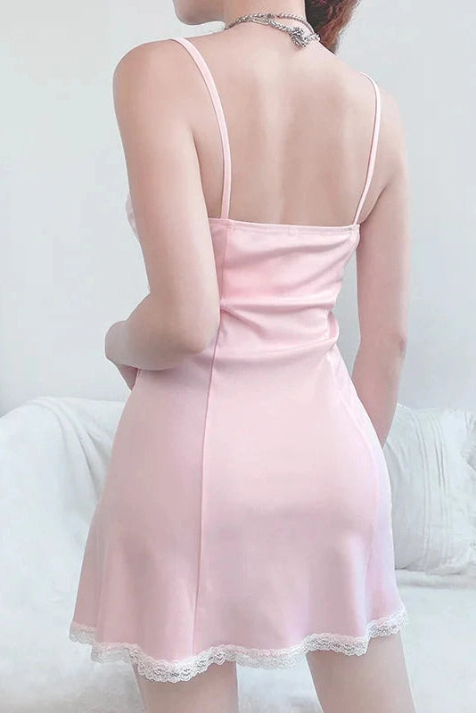 Lace Patched Mini Dress