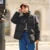 Down Jacket Women Stand-Up Collar Contrast Color Raglan Sleeve Loose Winter New Three-Proof Windproof Down Jacket