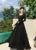 Casual Knitted Dresses for Women Long Sleeves Square Collar A-line Autumn Maxi Dress Korean Fashion Solid Vestidos Mujer New