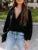 Women Spring Summer Style Blouses Shirts lady Casual Long Lantern Sleeve V-Neck Solid Color Blouse Tops