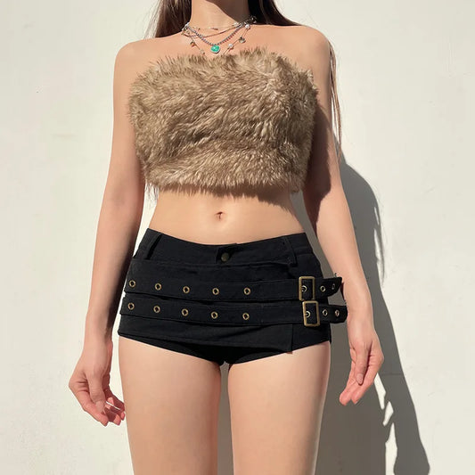 Cyber Goth Punk Style Shorts