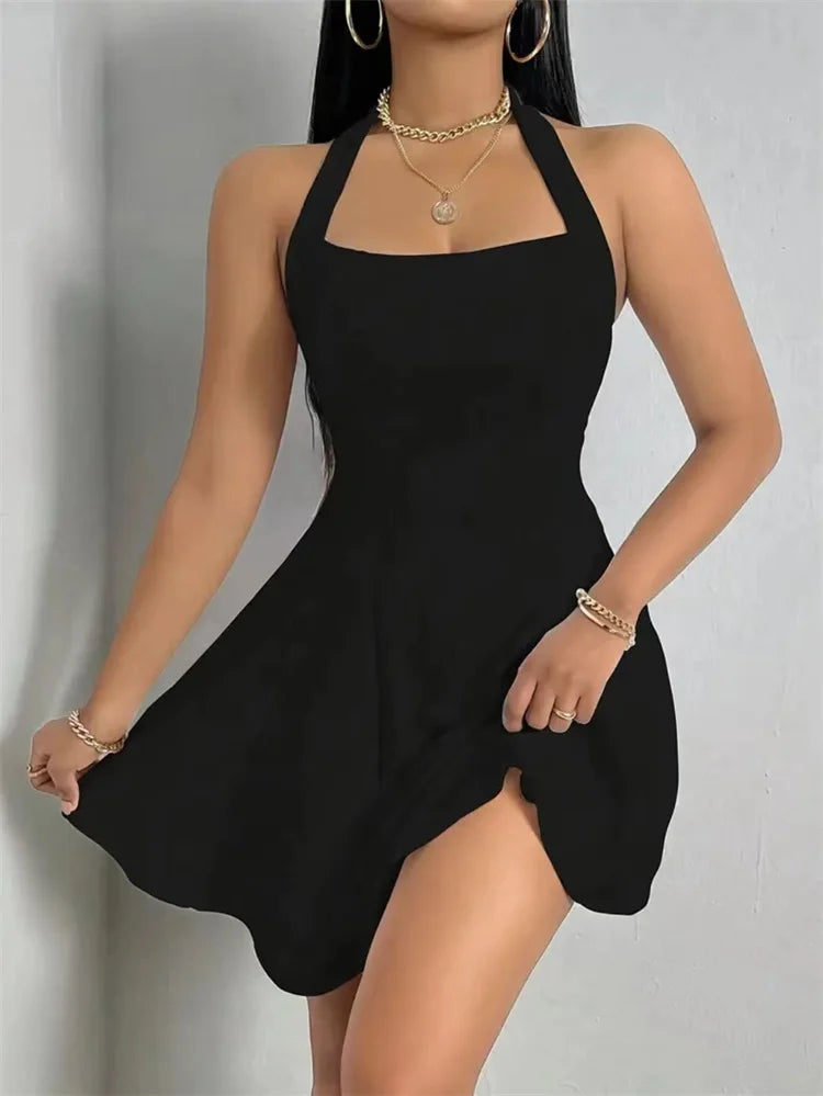 Women Spring Summer Style Dresses Lady Casual Strapless Slim Mini A-Line Dress DF5021