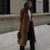 Fashion Lapel Suede Long Jacket Women Elegant Oversized Double-breasted Trench Overcoat Autumn Lady Commute Outerwear New