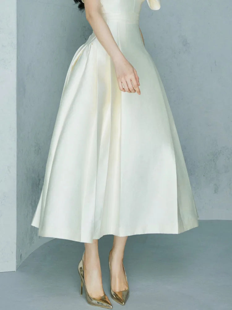 Elegant Long Dress Fairy Style V-neck Hollow Waist 3D Bow Pocket Fashion Party Dresses For Women 2025 Spring Summer 23A9338