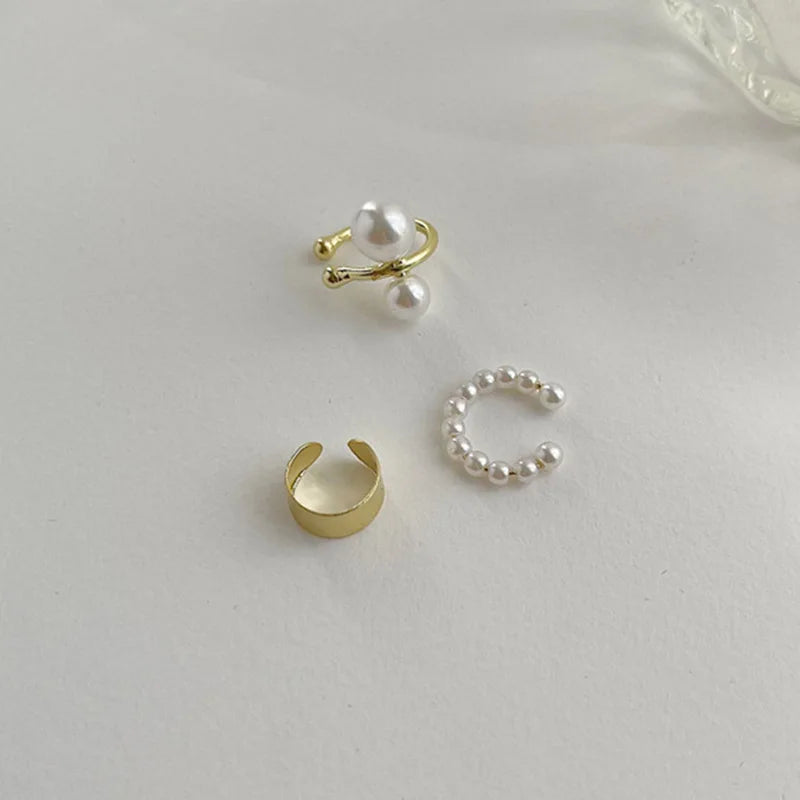 LIZAKOSHT 3Pcs Ear Cuff Clip-on Earrings Set for Women Minimalist Fashion Cartilage Hoops Jewelry 2024