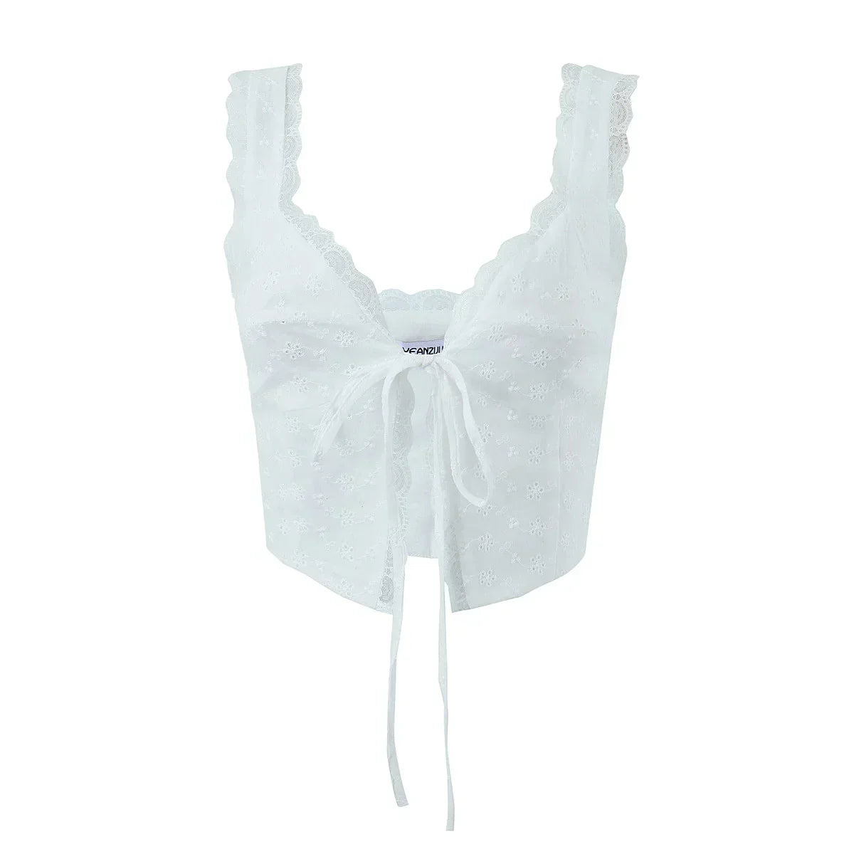 white lace crop tops casual lace tank top for cute tops front tie corset top korean streetwear y2k