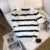 New Striped Pattern Collared Sweater Versatile Short Sleeve Knitted Top For Spring & Summer Women’s Clothing Crop Top