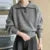 Casual Solid Knitted Lapel Sweaters Women Vintage Loose Button Long Sleeve Pullover Sweater Female Autumn Elegant Chic Base Tops