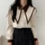 Vintage Shirts Women Korean Patchwork Black Long Sleeve Blouses Office Ladies Elegant Red Casual Chic Chiffon Tops New