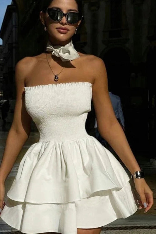 Strapless Slim Fit Backless Mini Dress - Strapless Mini Dress