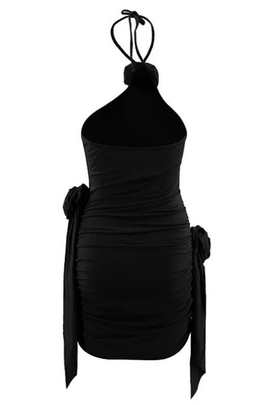 Pleated Straps Sleeveless Mini Dress