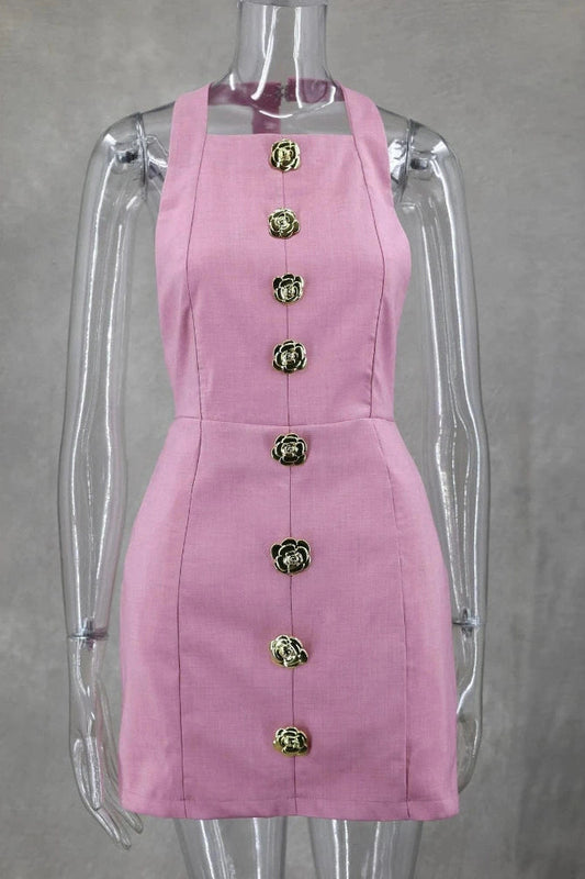 Backless Sleeveless Slim Fit Mini Dress