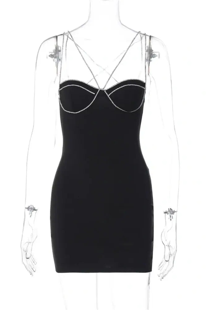 Skinny V-Neck Mini Dress