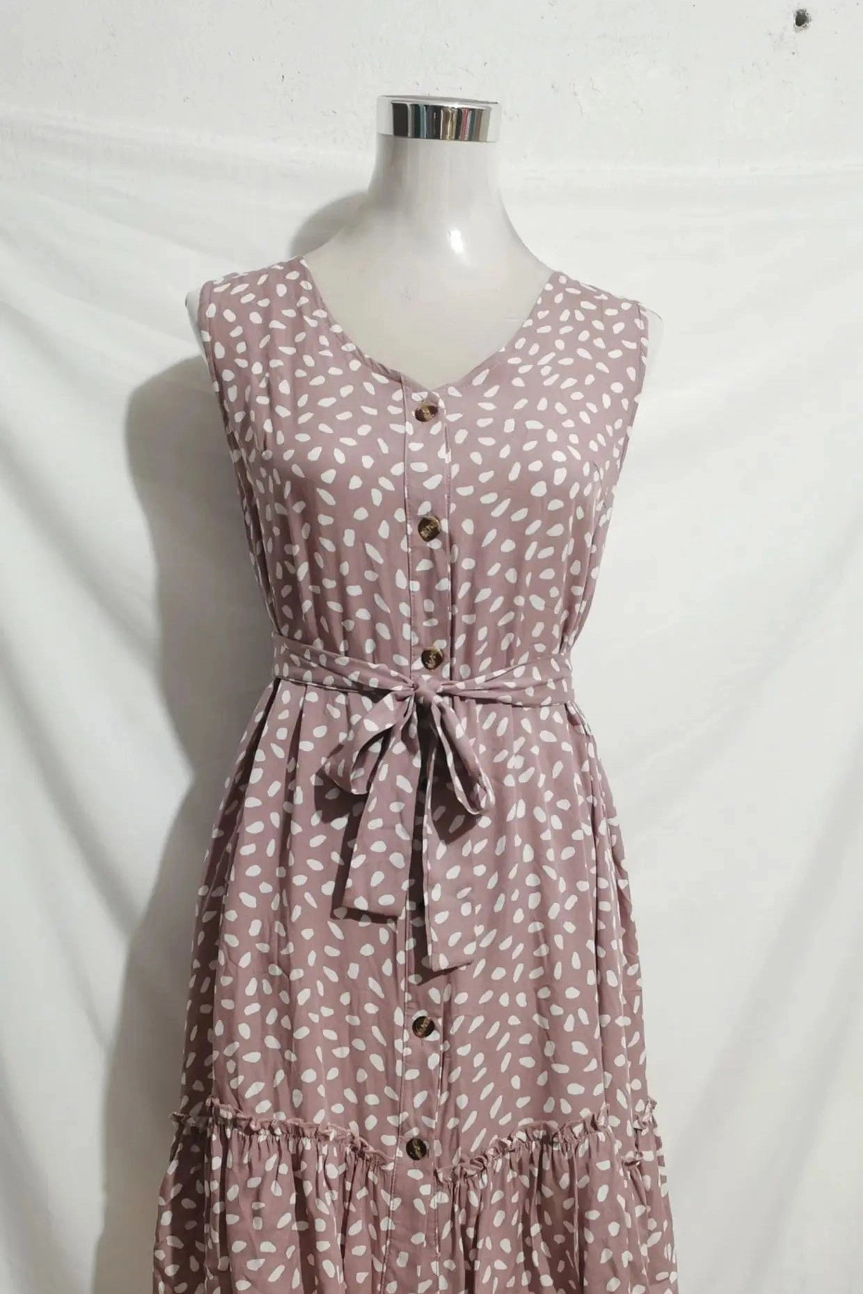 Lace Up Printed Mini Dress